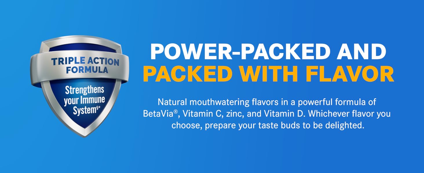 emergen-c triple action raspberry formula, power-packed, strengthens your immune system